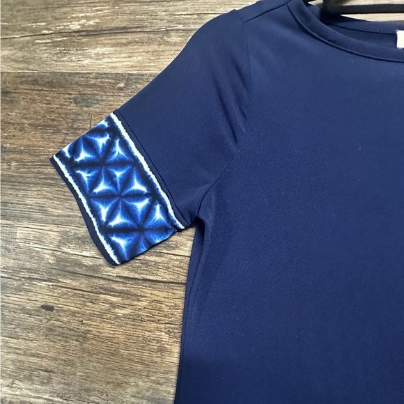 Michael Kors Navy Blue Dress with Geometric Trim - Picture 4 of 8